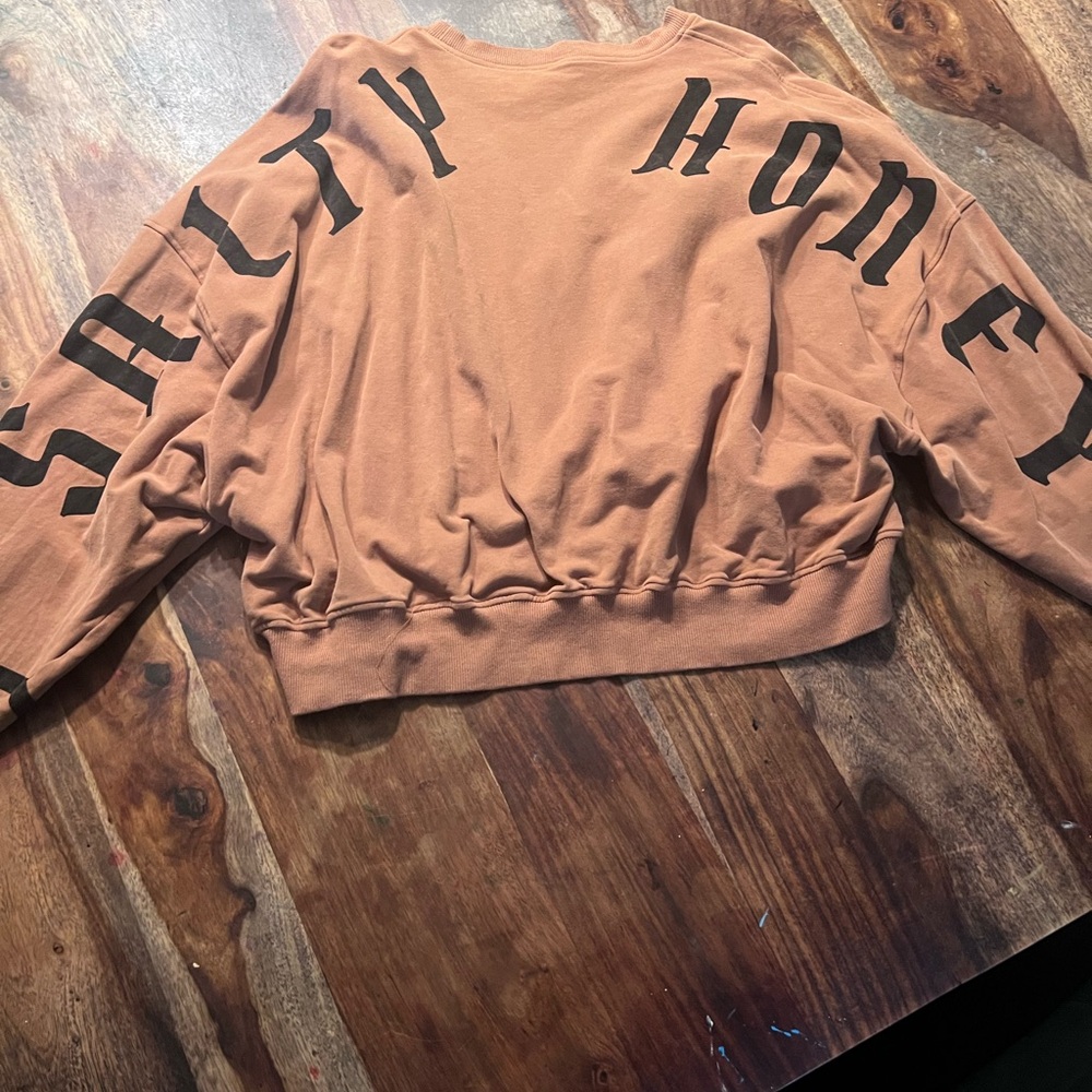 Womens salty honey Crewneck Sweater in Tan - Picture 3 of 4
